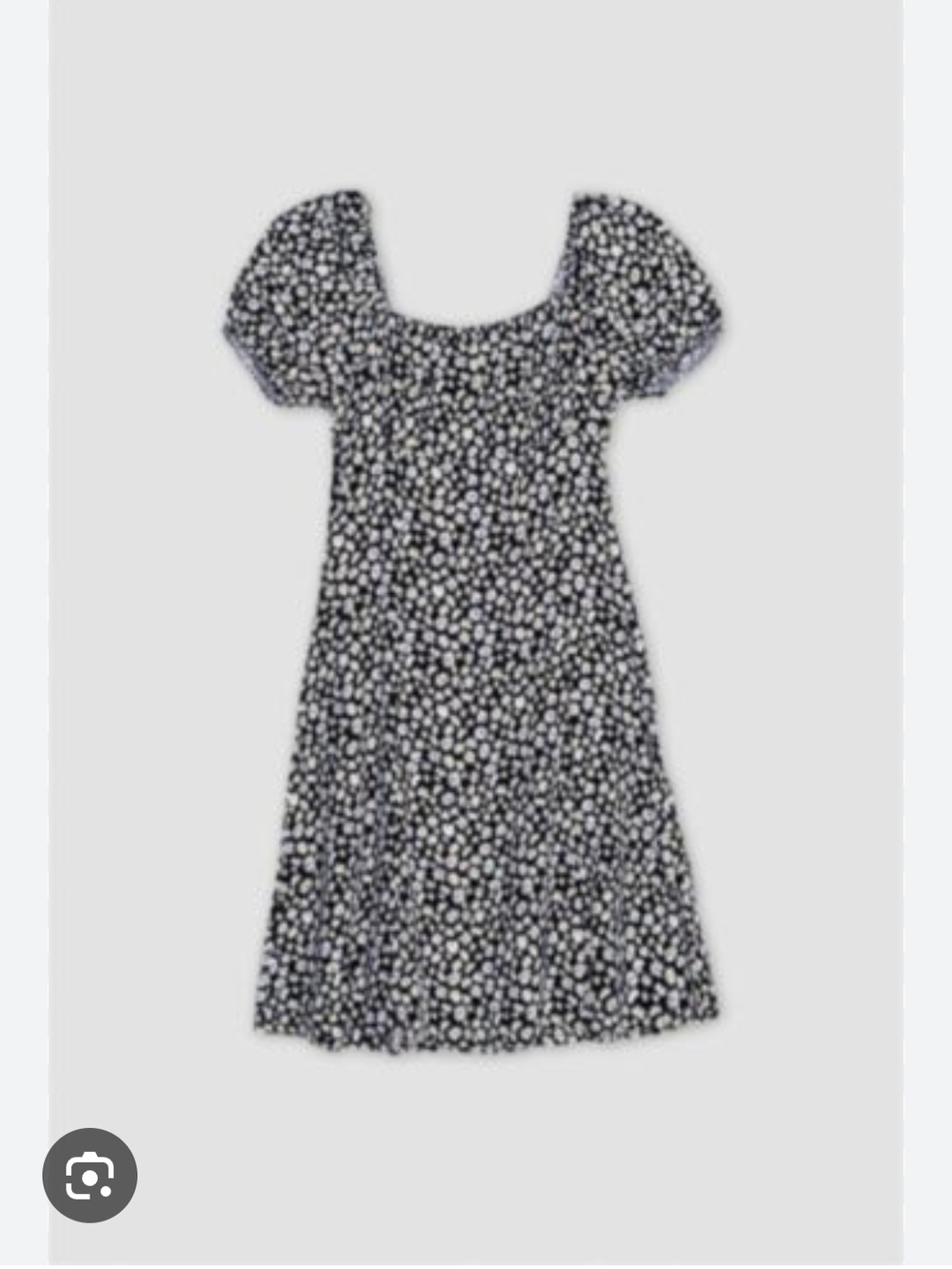 twik Black & White Floral Square-Neck Puff Sleeve Mini Dress - Picture 2 of 5
